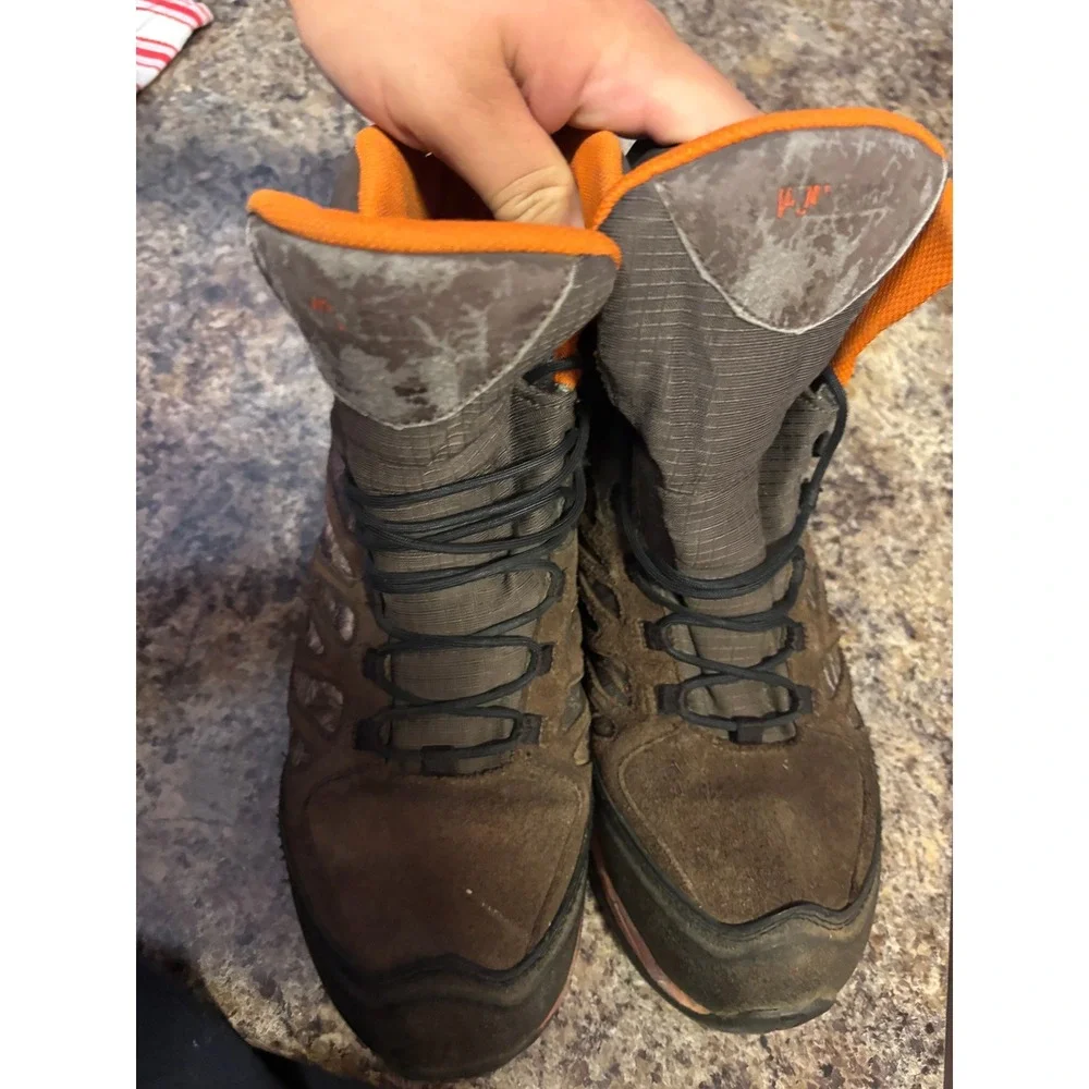 Wolverine Mens Waterproof Hunting Boots Camo Brown Orange Size 11.5 M Leather